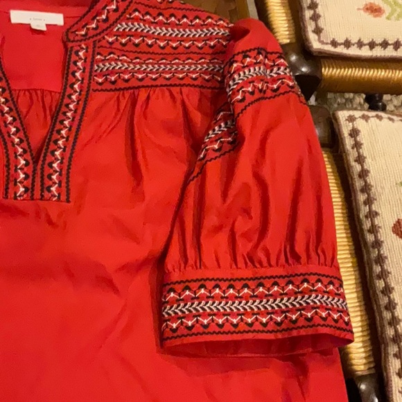 Beautiful red embroidery top!  First class style and details. classic, as new! - Picture 2 of 5